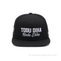 Zwarte 3D geborduurde snapback -hoed